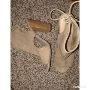 Peep toe booties